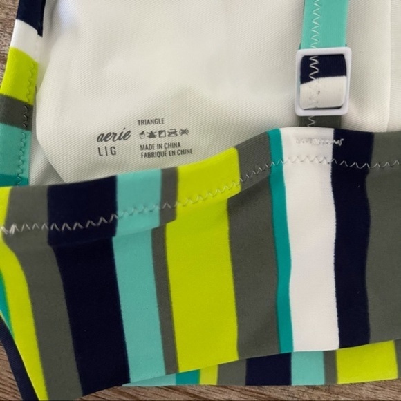 Aerie Striped Triangle Swim Top - Picture 4 of 6
